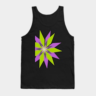 green and violet star geometric abstract Tank Top